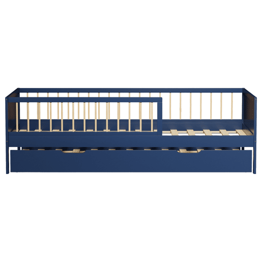 Cama de solteiro para criança 190x90cm azul escuro ADAM
