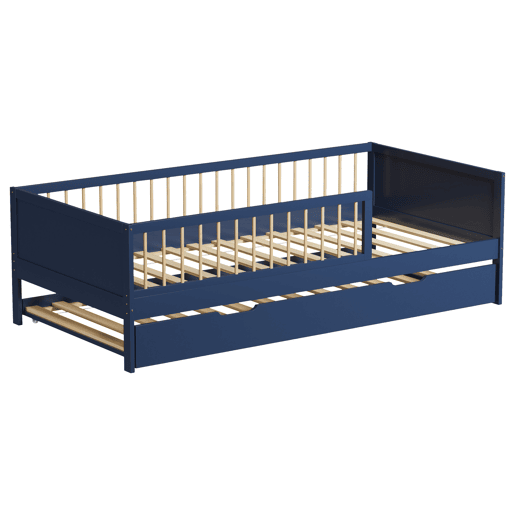Cama de solteiro para criança 190x90cm azul escuro ADAM