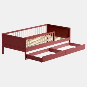 Cama de criança 190x90cm em terracota com gavetas ADAM