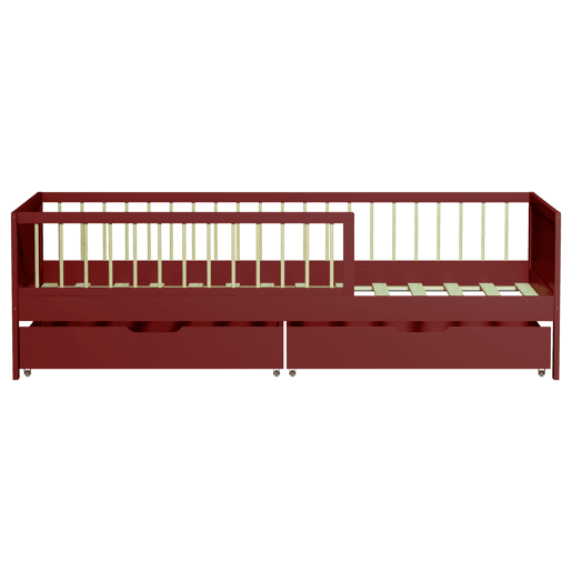 Cama de criança 190x90cm em terracota com gavetas ADAM
