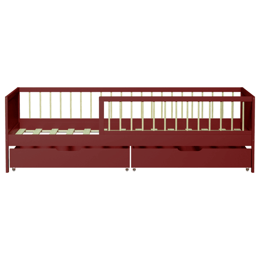 Cama de criança 190x90cm em terracota com gavetas ADAM