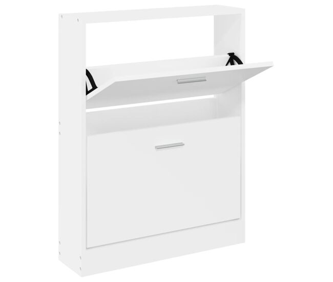Vidaxl zapatero blanco 59x17x81 cm madera de ingeniería