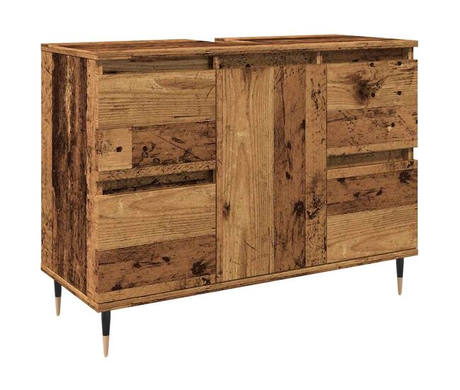 Vidaxl mueble de baño madera de ingeniería envejecida 80x33x60 cm