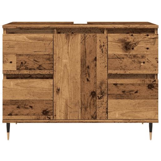 vidaXL Armário casa banho 80x33x60 cm derivados madeira madeira velha vidaXL Armário casa banho 80x33x60 cm derivados madeira madeira velha