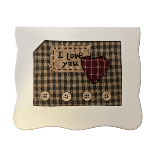 Guarda-joias Well Home 'I Love You' em madeira formato quadrado com espelho e gaveta