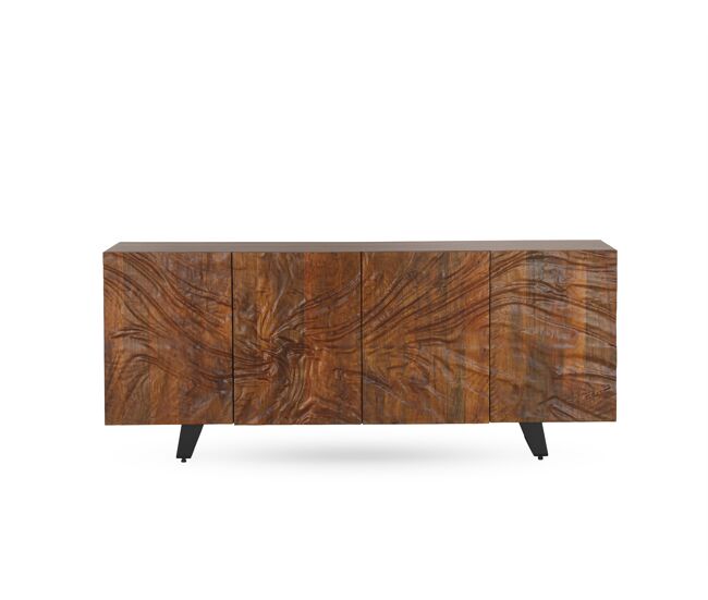 Aparador de 4 puertas en madera maciza de mango
