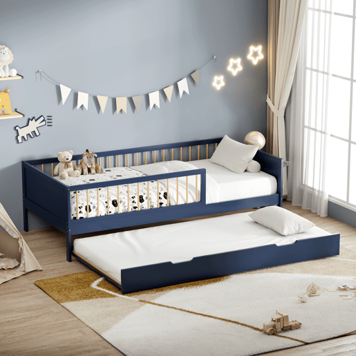 Cama com gaveta azul escuro Cama com gaveta azul escuro