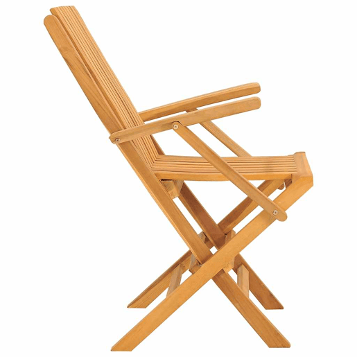 vidaXL Cadeiras de jardim dobráveis 8 pcs 61x67x90 cm teca maciça