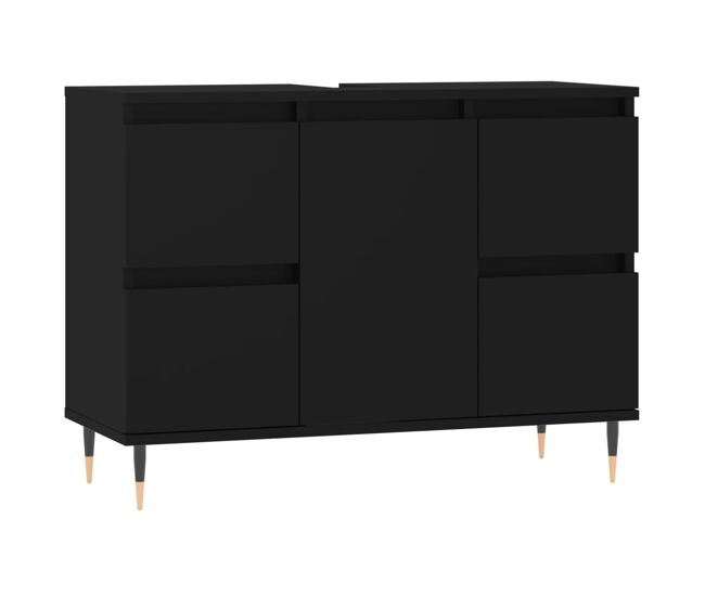Vidaxl mueble de baño madera de ingeniería negro 80x33x60 cm