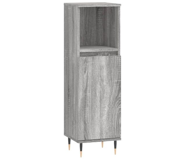 Vidaxl armario de baño madera contrachapada gris sonoma 30x30x100 cm