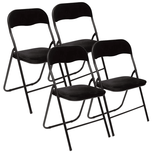 WELL HOME - Conjunto de 4 cadeiras dobráveis u200Bu200Bde veludo