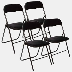 WELL HOME - Conjunto de 4 cadeiras dobráveis u200Bu200Bde veludo