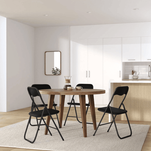 WELL HOME - Conjunto de 4 cadeiras dobráveis u200Bu200Bde veludo