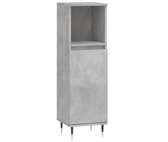 Vidaxl armario de baño madera contrachapada gris hormigón 30x30x100 cm