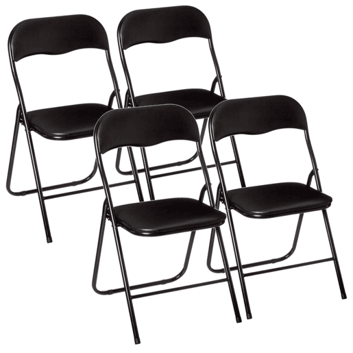 WELL HOME - Conjunto de 4 cadeiras dobráveis u200Bu200Bresistentes e práticas