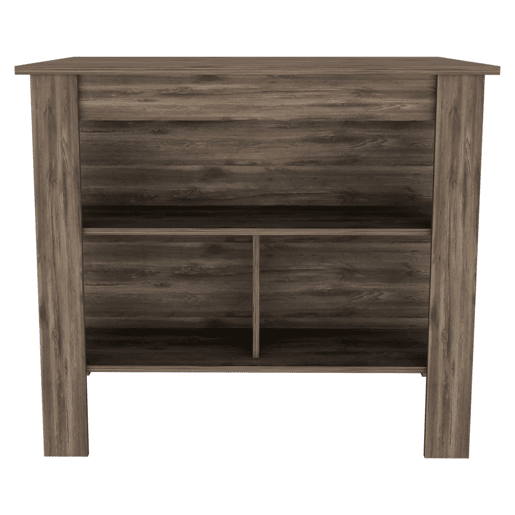 Ilha de cozinha Cala em melamina com 3 prateleiras, castanho, 90 cm X 103 cm X 70 cm