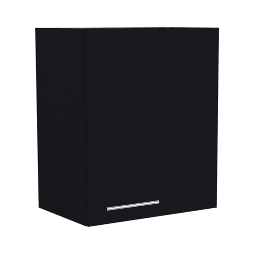 Armário Manchester em melamina com 2 prateleiras e 1 porta, preto , 60 cm X 50 cm X 33.5 cm