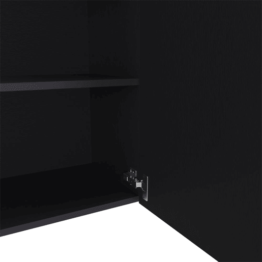 Armário Manchester em melamina com 2 prateleiras e 1 porta, preto , 60 cm X 50 cm X 33.5 cm