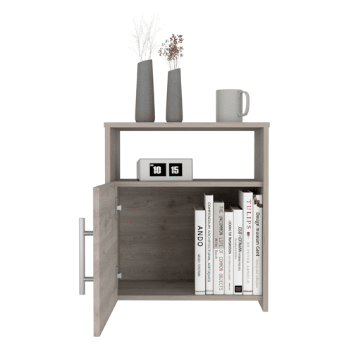 Mesa de cabeceira Bristol, um compartimento com porta, superfície superior