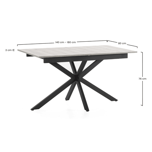 Mesa de jantar extensível Prato cor Carvalho, 140-180 cm