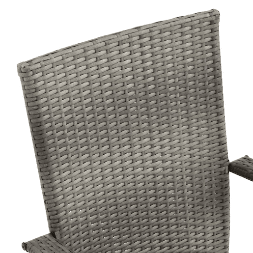 vidaXL Cadeiras de exterior empilháveis 4 pcs vime PE cinzento vidaXL Cadeiras de exterior empilháveis 4 pcs vime PE cinzento