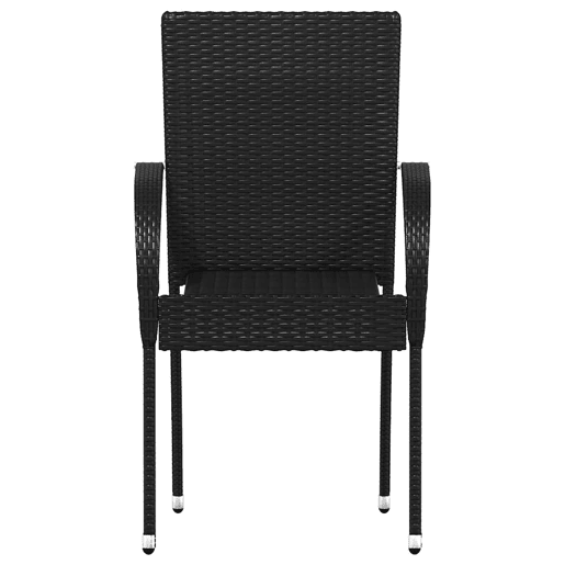 vidaXL Cadeiras de exterior empilháveis 6 pcs vime PE preto