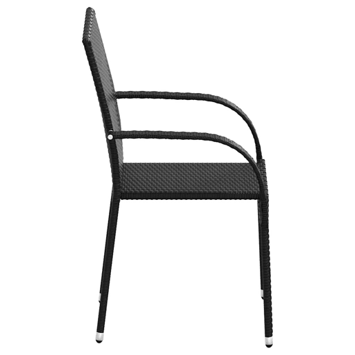 vidaXL Cadeiras de exterior empilháveis 6 pcs vime PE preto