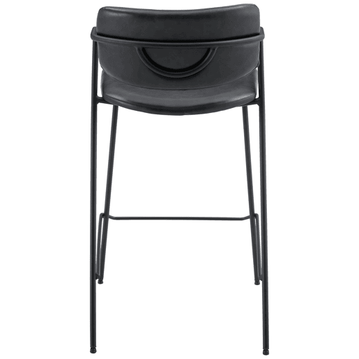 Conjunto de 2 bancos de bar LÉON em imitação de pele preta