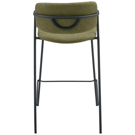 Conjunto de 2 bancos de bar de imitação verde LÉON Conjunto de 2 bancos de bar de imitação verde LÉON