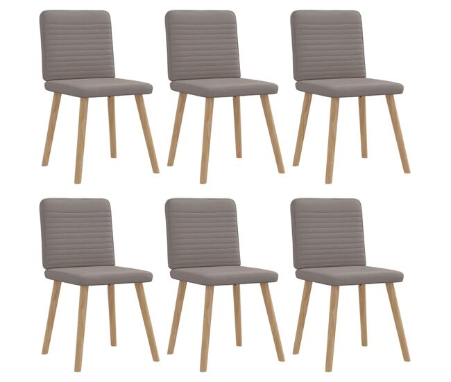 Vidaxl sillas de comedor 6 unidades de tela gris taupe