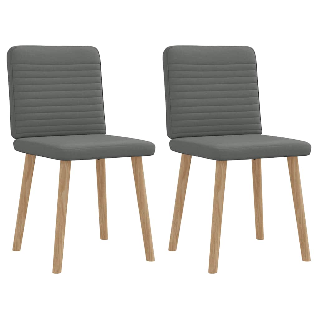 Vidaxl sillas de comedor 2 unidades tela gris oscuro