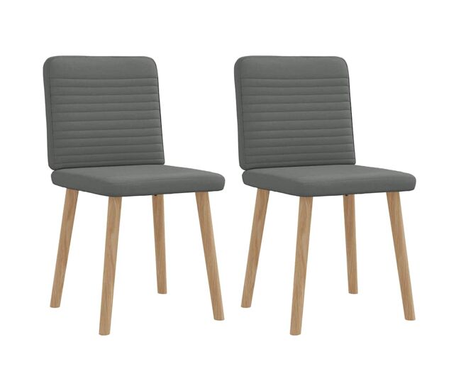 Vidaxl sillas de comedor 2 unidades tela gris oscuro