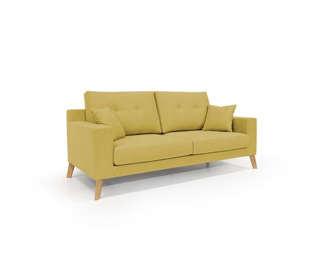 Danish sofá moderno de tela suave e impermeable 146 cm amarillo
