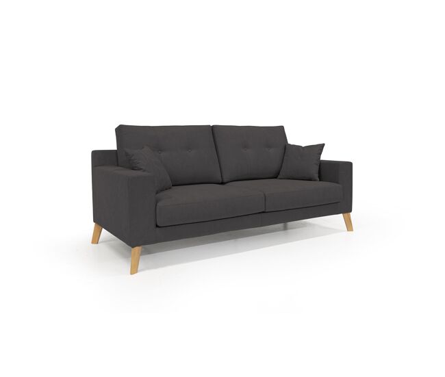Danish sofá moderno de tela suave e impermeable 146 cm negro