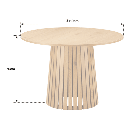 LIV Mesa de jantar redonda de 110 cm em madeira escura