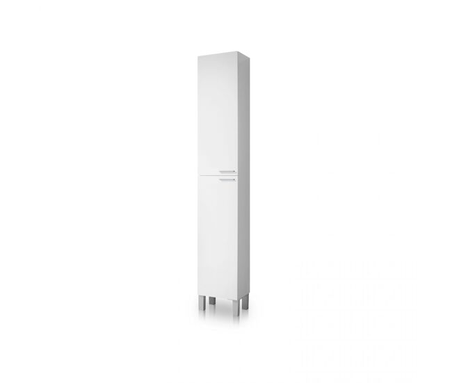 Columna de baño de 2 puertas con almacenaje vertical en blanco brillo 182x30 cm inspire blanco brillo 30 x 85 x 25 cm