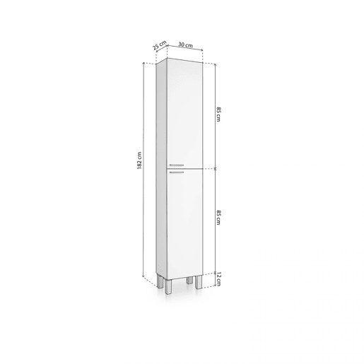 Coluna de casa de banho Inspire 2 portas Branco brilhante 30 x 85 x 25 cm