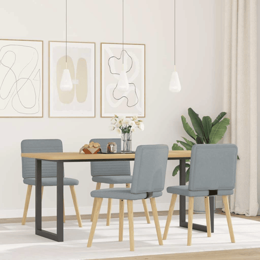 vidaXL Cadeiras de jantar 4 pcs tecido cinzento-claro