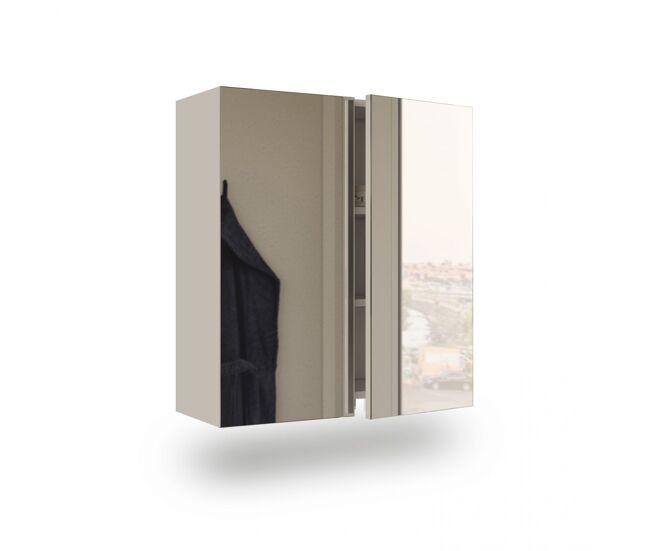 Armario camerino con espejo en blanco brillo 60x65 cm inspire blanco brillo 60 x 65 x 21 cm
