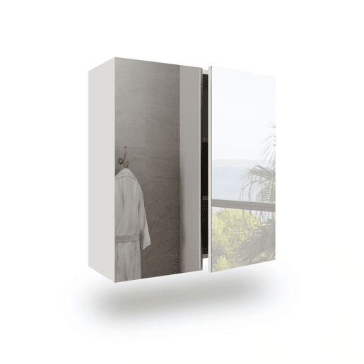 Armário de quarto de vestir Inspire com espelho Branco brilhante 60 x 65 x 21 cm
