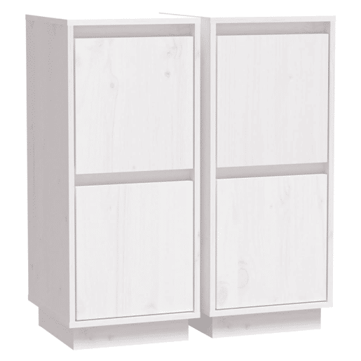 vidaXL Aparadores 2 pcs 31,5x34x75 cm madeira de pinho maciça branco vidaXL Aparadores 2 pcs 31,5x34x75 cm madeira de pinho maciça branco