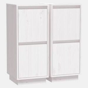 vidaXL Aparadores 2 pcs 31,5x34x75 cm madeira de pinho maciça branco