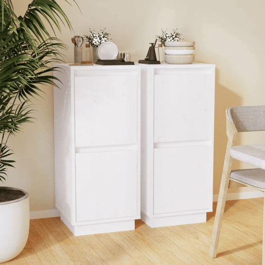 vidaXL Aparadores 2 pcs 31,5x34x75 cm madeira de pinho maciça branco vidaXL Aparadores 2 pcs 31,5x34x75 cm madeira de pinho maciça branco