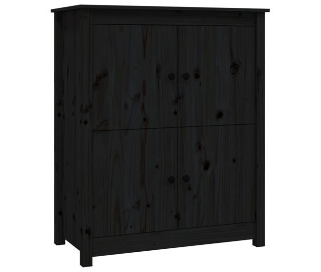 Vidaxl aparador de madera maciza de pino negro 83x41,5x100 cm