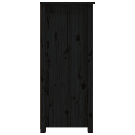 vidaXL Aparador 83x41,5x100 cm madeira de pinho maciça preto