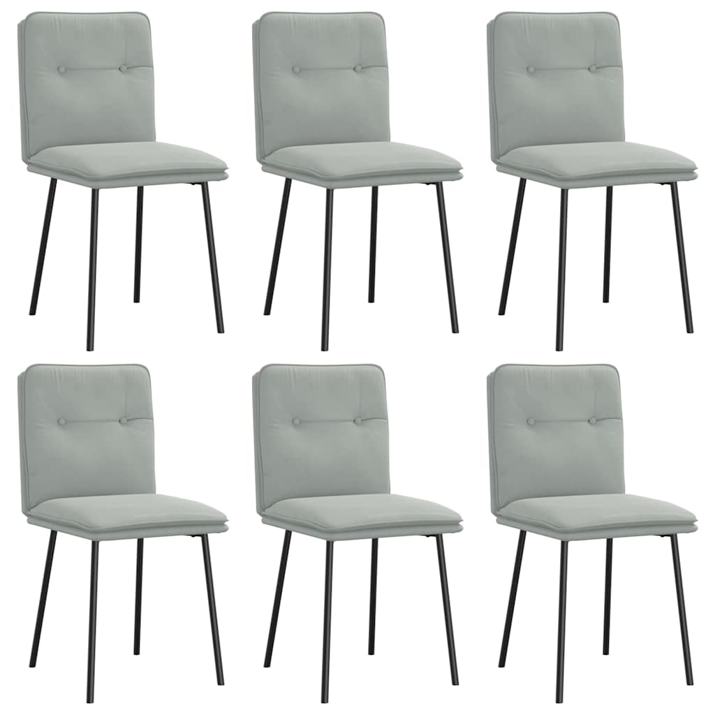 Vidaxl sillas de comedor giratorias 6 uds terciopelo gris claro