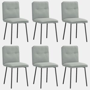vidaXL Cadeiras de jantar 6 pcs veludo cinzento-claro