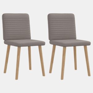 vidaXL Cadeiras de jantar 2 pcs tecido cinzento-acastanhado