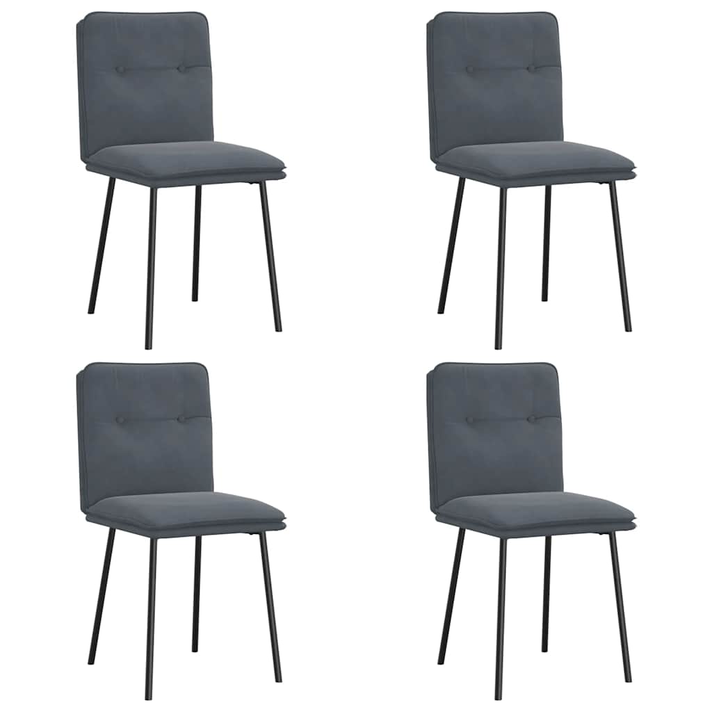 Vidaxl sillas de comedor 4 unidades terciopelo gris oscuro