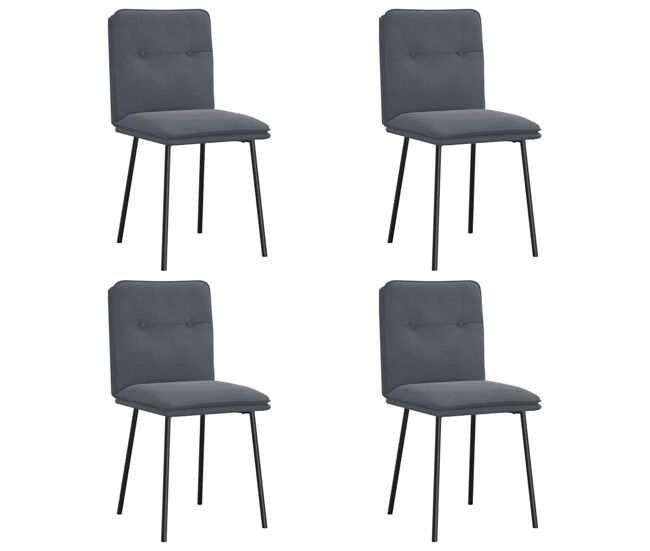 Vidaxl sillas de comedor 4 unidades terciopelo gris oscuro